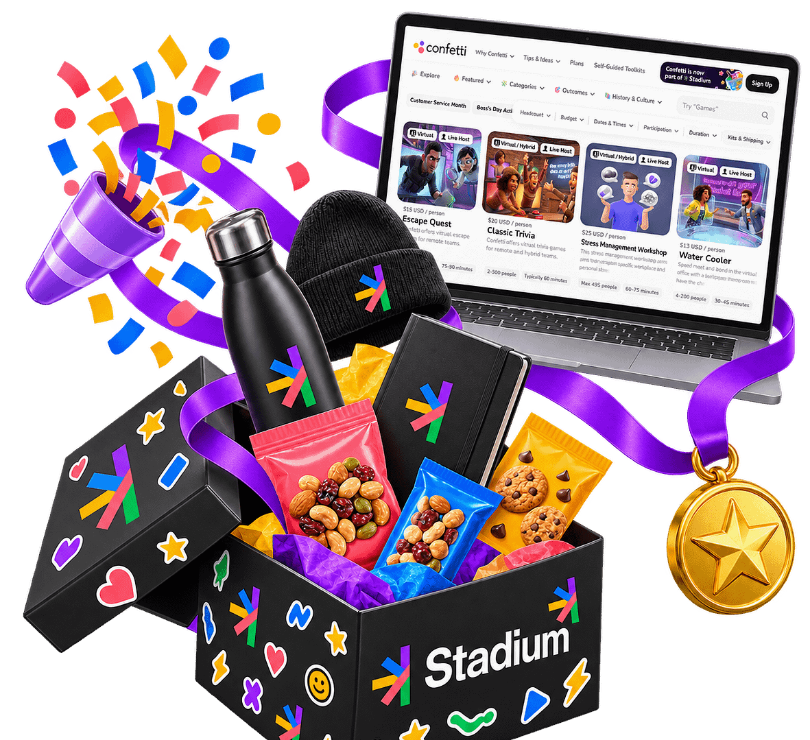 Stadium acquired confetti 2