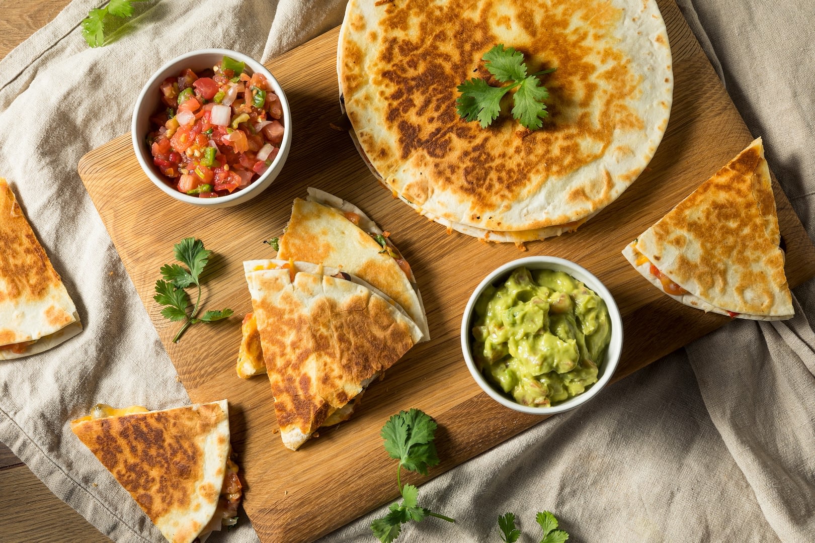 homemade vegetarian quesadilla with cheese