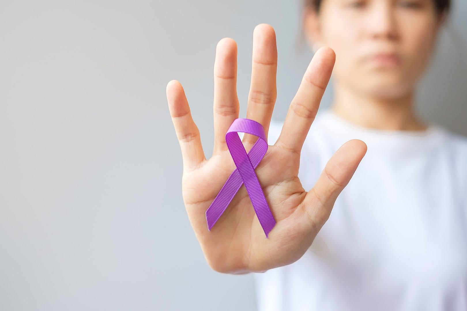 purple ribbon for pancreatic esophageal testicular cancer world alzheimer epilepsy and lupus day