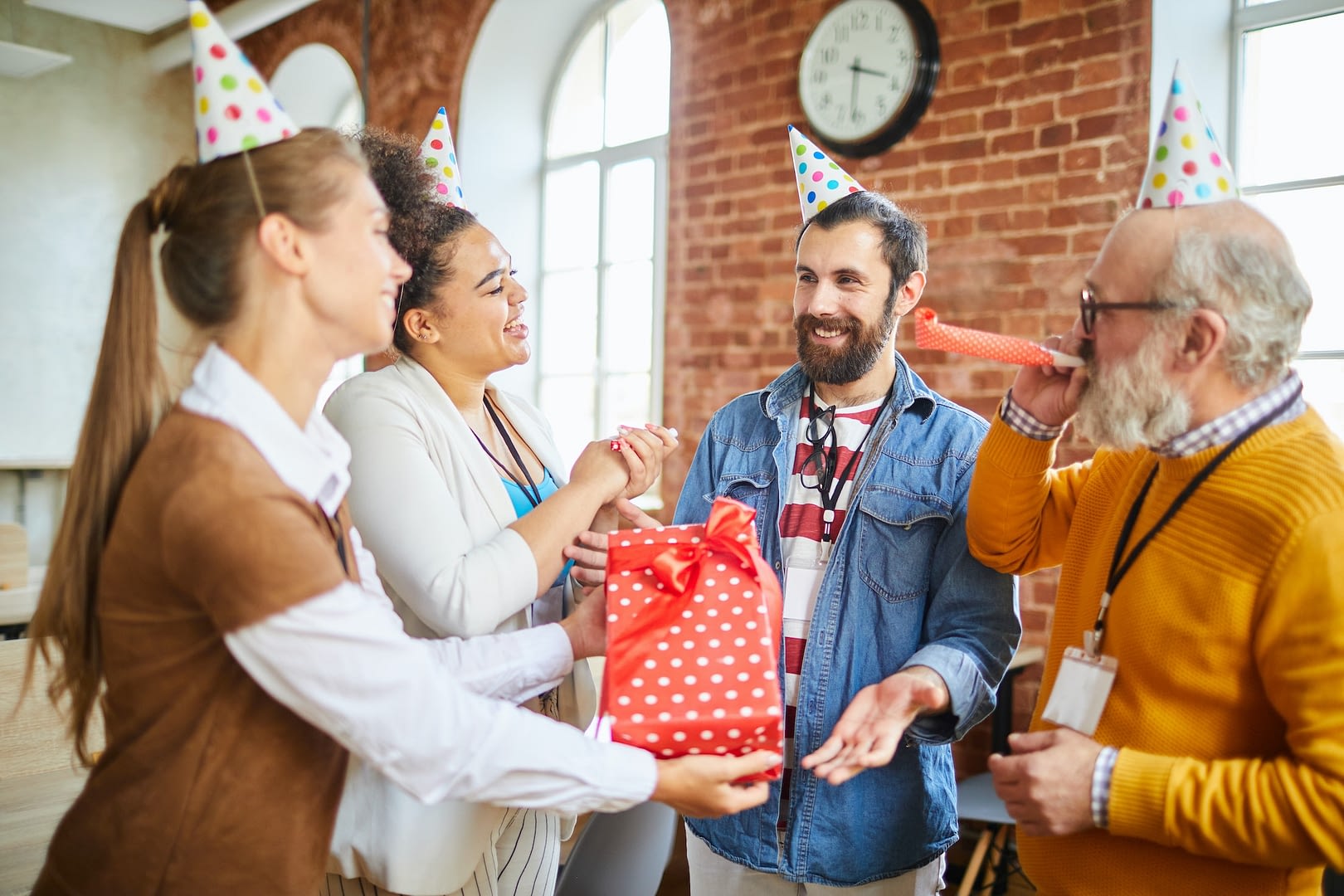 celebrating birthday in office