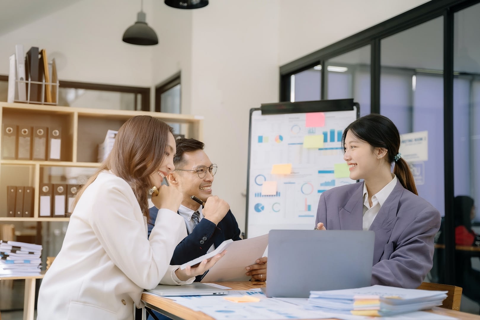 project manager working and update tasks with milestones progress planning