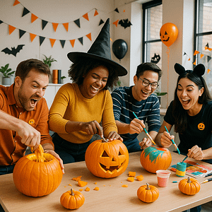 Pumpkin Carving Relay for Halloween Recognition at Work