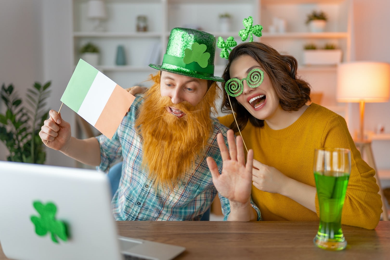 couple celebrating st patrick s day