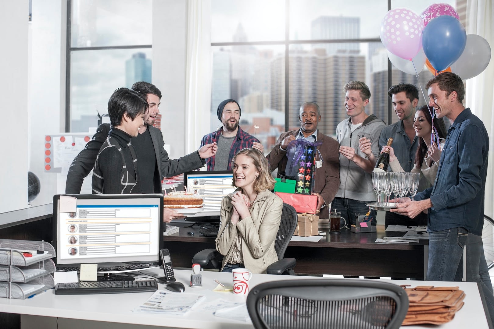 birthday celebration in office